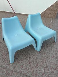 Poltrona da giardino IKEA Vågö in plastica azzurra
