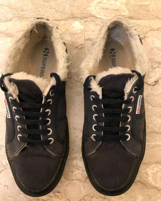 Scarpe Superga Blu Scuro con pelo N° 42