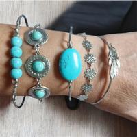 Bracciali   minimale con pietra turchese