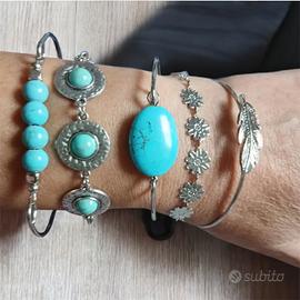 Bracciali   minimale con pietra turchese