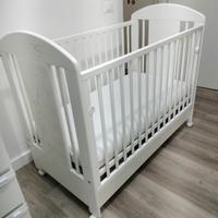 lettino bimbi con materasso e cassettone 60x120 cm