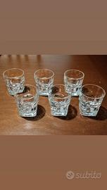 Set 6 bicchieri bassi in vetro trasparente sfacce