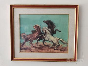 Quadro con cavalli pittore n. bonetti
