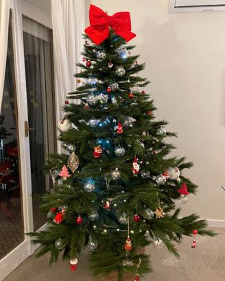 Albero di Natale artificiale 2,20 m con base e ces