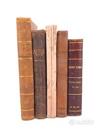 Lotto 5 Libri Antichi 800 Da Esposizione Arredo