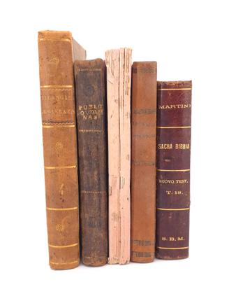Lotto 5 Libri Antichi 800 Da Esposizione Arredo