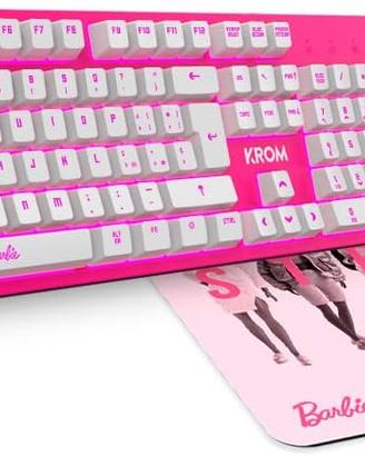 KROM BARBIE KANDY - Tastiera a Membrana LED Bianca
