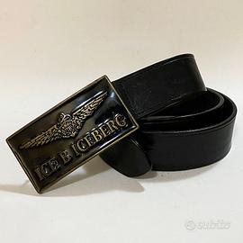 ICEBERG Cintura Pelle Placca Logo Made in Italy