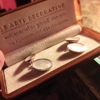 Gemelli anni 30 in oro giallo e madreperla