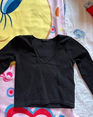 maglia a maniche lunghe con scollo a V