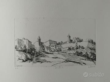 Acquaforte prova d'artista di Livio Meconi