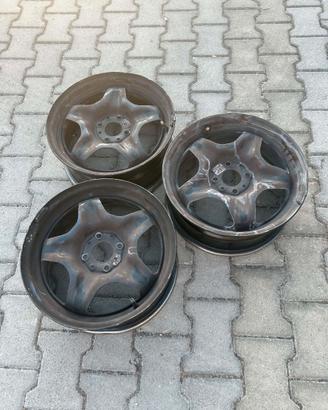 3 cerchi in ferro 15" originali fiat panda