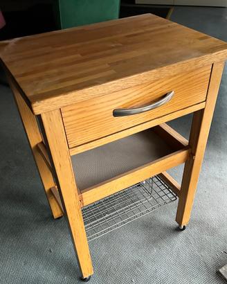Carrellino per cucina in legno massiccio