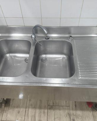 Lavello Acciaio due Vasche 140 CM