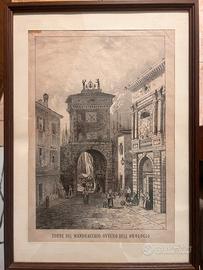 Coppia di antiche stampe di Trieste