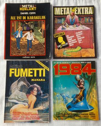 4 fumetti anni 70/80 Metal Hurlant,Manara,Moebius