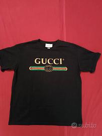T-shirt Gucci Washed logo nera-uomo/unisex