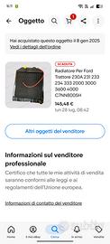 radiatore per trattore ford