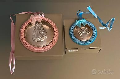 capoculla medaglione argento culla neonato