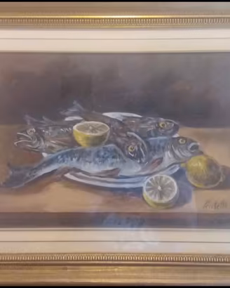Dipinto olio su tela "Pesci" di Fabiano Cecchetto 