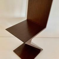 Sedia Zig Zag Design in legno wengé