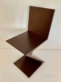 Sedia Zig Zag Design in legno wengé