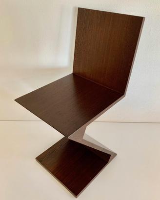 Sedia Zig Zag Design in legno wengé