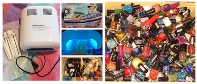 Lampada UV Led Fornetto + 4 lampade + 160 Smalt