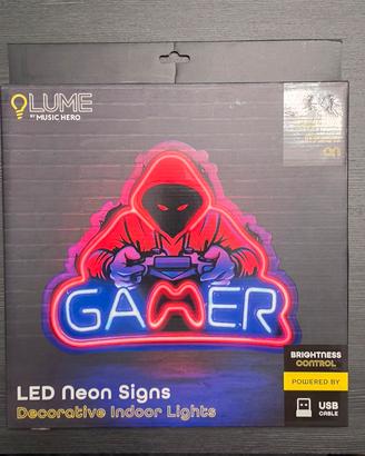 Insegna LED Neon "GAMER" - Luce Arredo Gaming