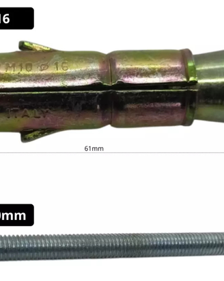 KIT 10pz. TASSELLI ACCIAIO EFPM Ø16 - M10 x 60 m