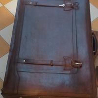 valigia in pelle vintage anni 60'-'70