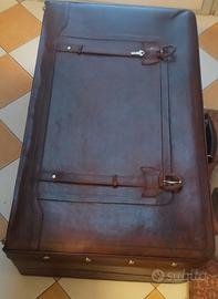 valigia in pelle vintage anni 60'-'70