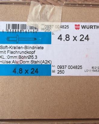 250 pezzi rivetti a strappo Würth