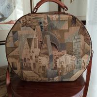 Cappelliera vintage damascata , in pelle