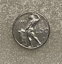 Moneta.. 50 lire piccola..anno 1992...rara