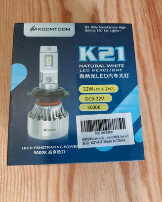 coppia Lampadine LED H7 bianco 5000k
