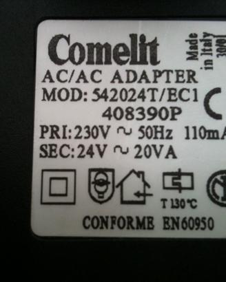 Trasformatore comelit ac/ac 230v 24 volt 110 ma