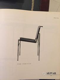 4 Sedie Eileen Gray cromate e cuoio nero Alivar