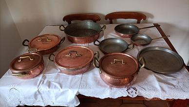 Set Pentole in Rame Stagnato Artigianale