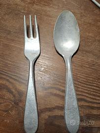 Coppia di posate da gavetta in alluminio  EI
