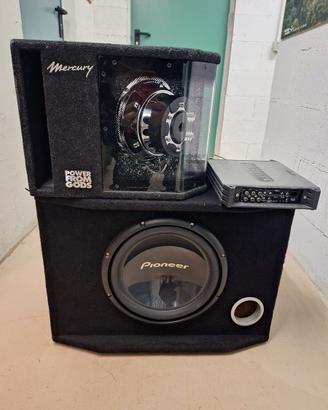 Impianto audio auto Pioneer + ampli Hifonics