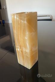 Vaso Vintage in Onice Naturale Dorato Anni '60/'70