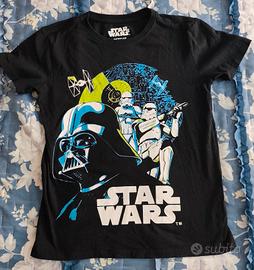 maglietta bambino  star wars tg 10 anni nera 