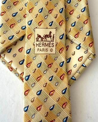 Hermès Hermes Cravatta Tie Gocce Drops