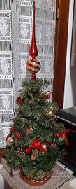 Albero di natale + puntale rosso+ mini presepe