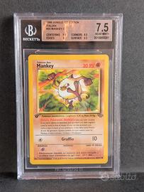 Mankey 1st Edition Jungle - BGS 7.5 Near Mint+ (IT