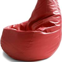 poltrona pouf ecopelle rossa 