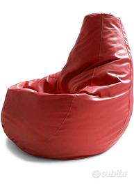 poltrona pouf ecopelle rossa 