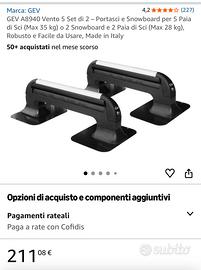 Porta sci/tavola magnetico