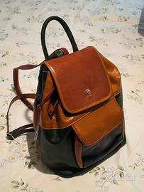 Zaino Borsa Valentina in Vera Pelle multicolor